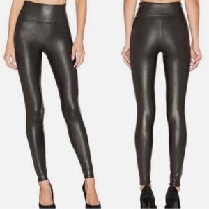Spanx Leggings Womens M Faux Leather Black Skinny Mid-Rise